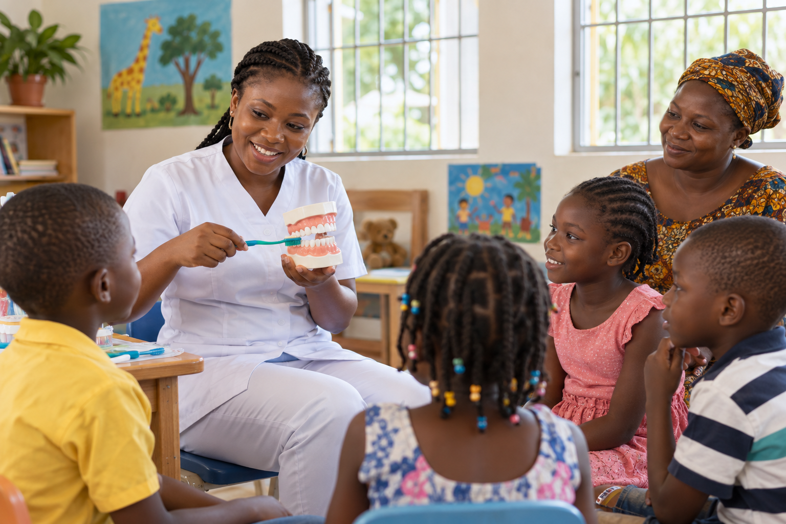 A dental health learning session for children